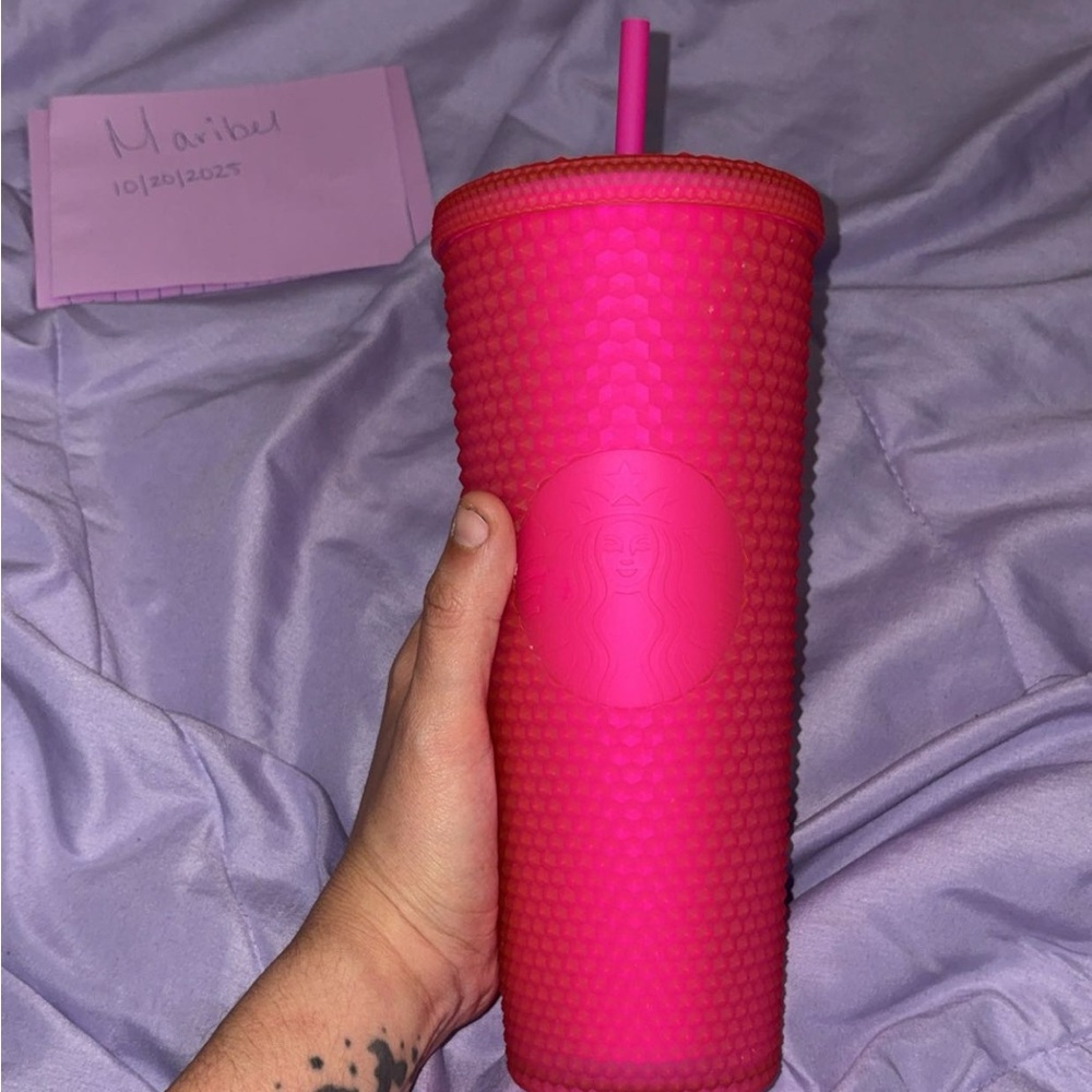 Starbucks Hot Pink Textured Tumbler